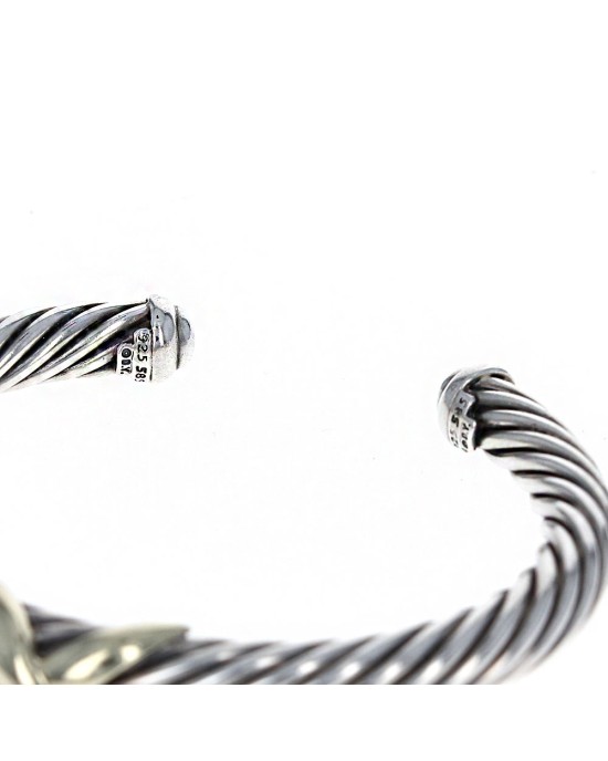 David Yurman Cable X Cuff in Silver and Gold